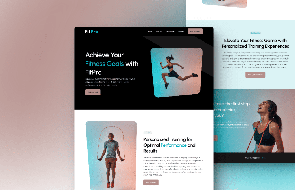 Fitness training programs landing page design by Andrea Tomić